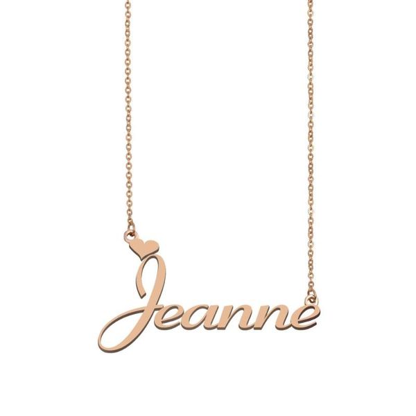 

jeanne name necklace , custom name necklace for women girls friends birthday wedding christmas mother days gift, Silver