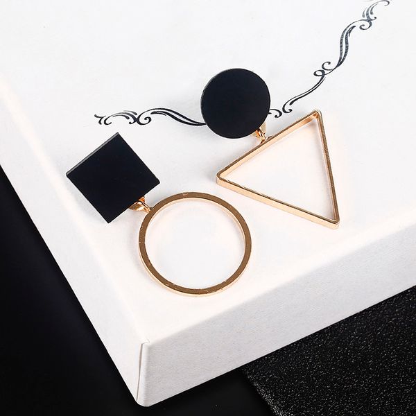 

ew fashion geometric stud earrings for women round triangle design elegant earrings for birthday wedding gift brincos pendientes, Golden