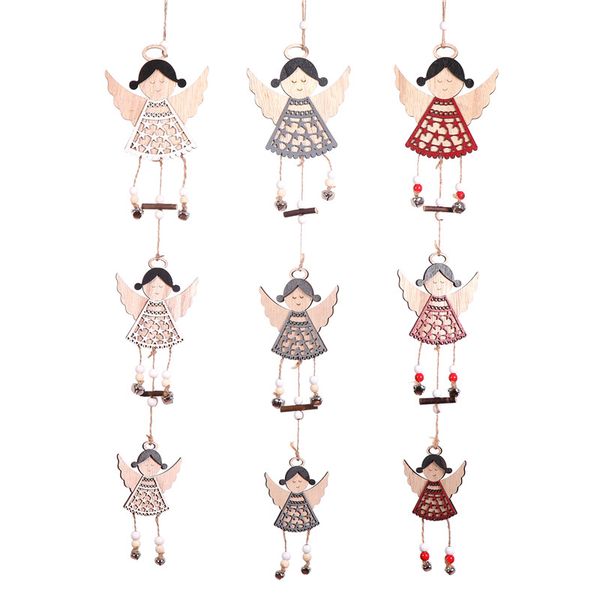 

1 / 3шт деревянные ангел куклы рождественские украшения украшения для дома elk подвеска рождество декор дерево 2019 navidad craft gift xmas