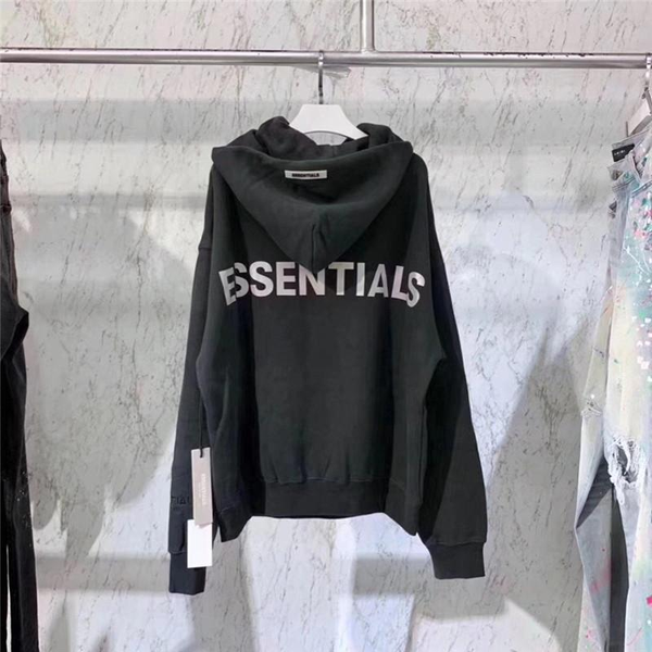 

3m reflective essentials boxy fog hoodie men women icon essentials pullover sweatshirt skateboard fashion loose s-xl 123sa04f5#, Black