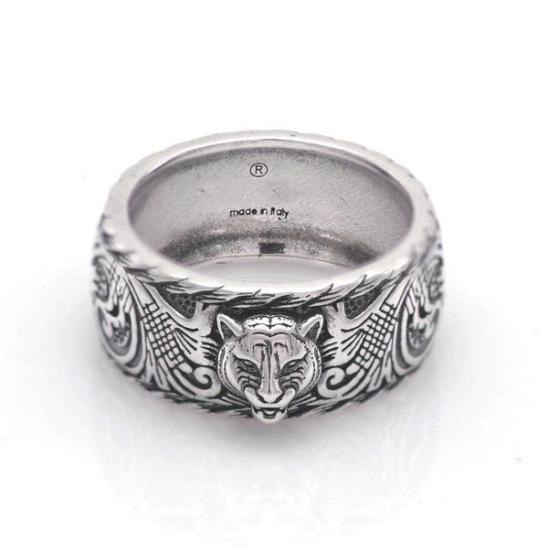 

sterling silver tiger ring women ins party jewelry pure s925 silver animal rings