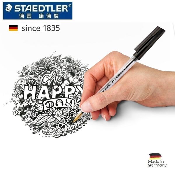 

5pcs german original staedtler stick 430m ballpoint pen red blue black smooth ballpoint pen, Blue;orange