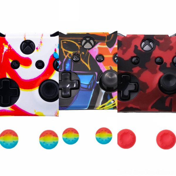

vekkf camouflage camo striped multicolor silicone thumb xbox stick grips joystick cap cover for 360 one grip ps4 ps3 thumbstick caseshipping