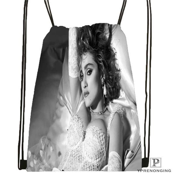 

custom madonna on stage drawstring backpack bag cute daypack kids satchel (black back) 31x40cm#2018612-01-17