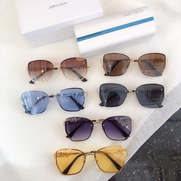 

designer sunglasses men and women can match the glasses sun-shading glasses rimless round frame outdoor vacation travel eye, White;black