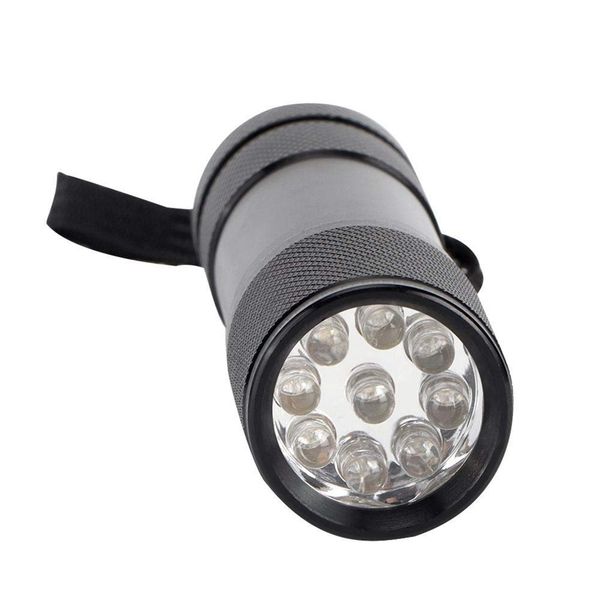Алюминиевый сплав ультрафиолетовый фонарик портативный 9 светодиодный ультрафорированный факел подсветка невидимого детектора черного цвета чернила маркер DHL бесплатная доставка