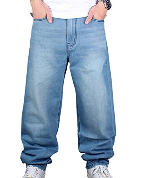 

mr. r men's faded baggy jeans light blue 30-46