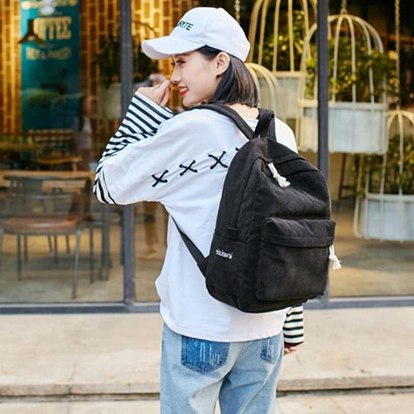 

female backpack travel backpack handbag outdoor girls soft fabric corduroy teenagers large capacity leisure bag preppy style
