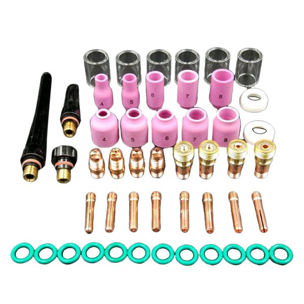 

49pcs tig torch wp-17/18/26 cup nozzle collets body stubby gas lens gasket set