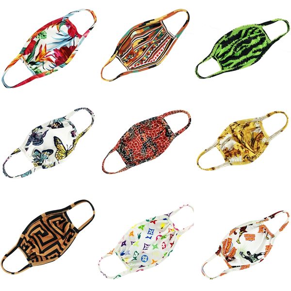 

fast shipping designer printed w 1 1pcs face mask w 1 1pcs face mask meltblown non woven masks three layers dust waterproof mask #584, Black