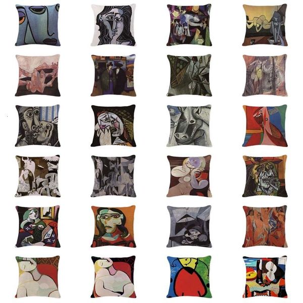 

own p pillow cases oil printed picasso pillow cover outdoor large cotton linen home decorating abstract lumbar cushion cover