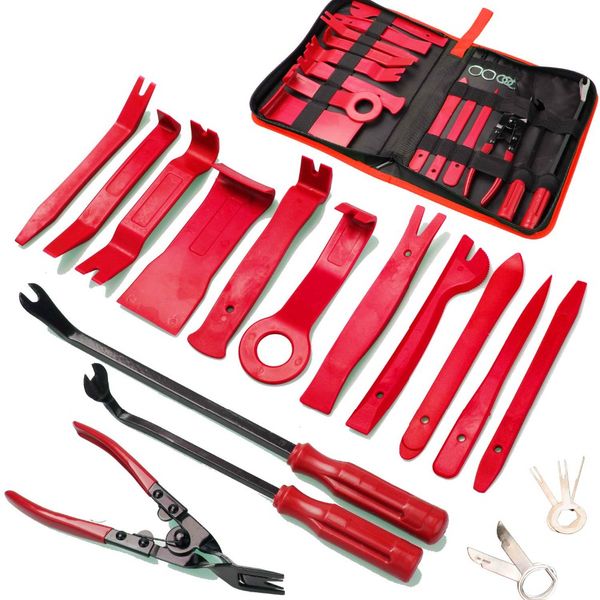 

19pcs trim removal tool car panel door audio trim removal tool kit auto clip pliers fastener remover set