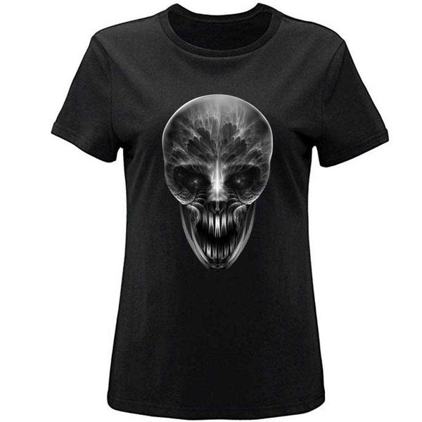 

custom fractal gothic skull t shirt clothes men's t-shirt oversize xxxl hipster tshirts homme tee top, White;black