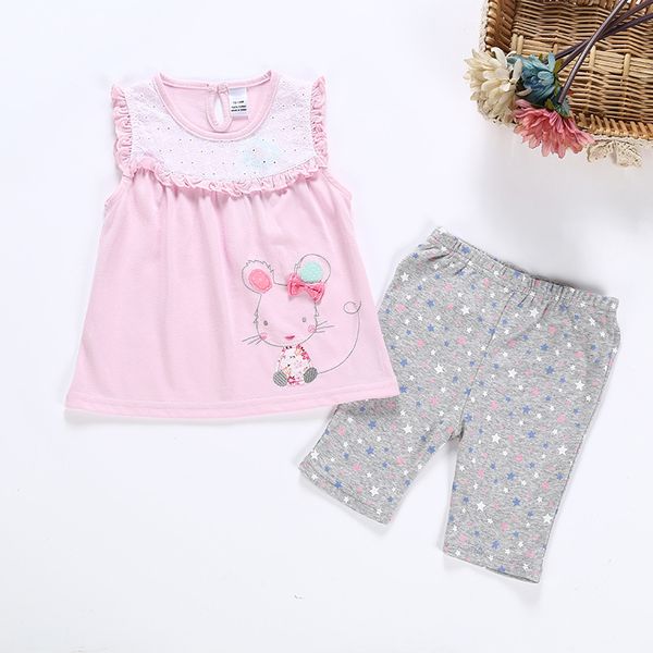 

newborn baby girls clothes summer children cute suit for girls short sleeve clothes 2pcs pink sets for girl cotton outfits 2020, White