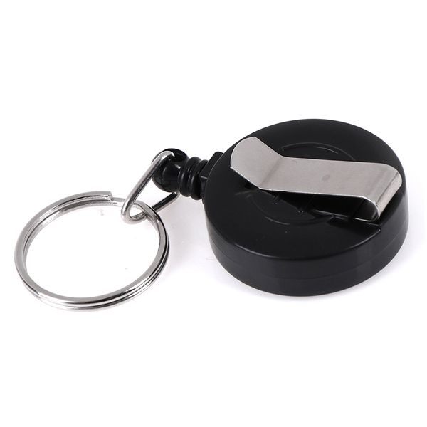 

1pc heavy duty retractable reel badge id holder belf clip nurse name card keyring, Silver
