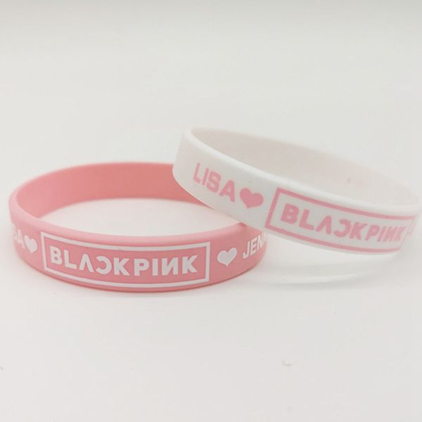 

kpop blackpink silicone bracelet blackpink wristband friendship bracelet & bangle for women men jewelry gifts, Golden;silver
