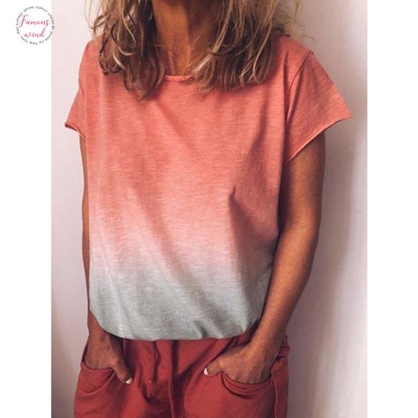 

2019 feminina summer women tee nylon shirts gradient print women ladies short sleeve loose casual t shirt plus size s 5xl, White