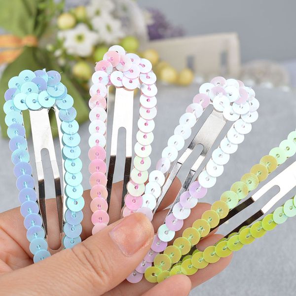 

big metal snap hair clips for women hairpin barrettes hairgrips sequins scales glitter hair clips girls accessories a3