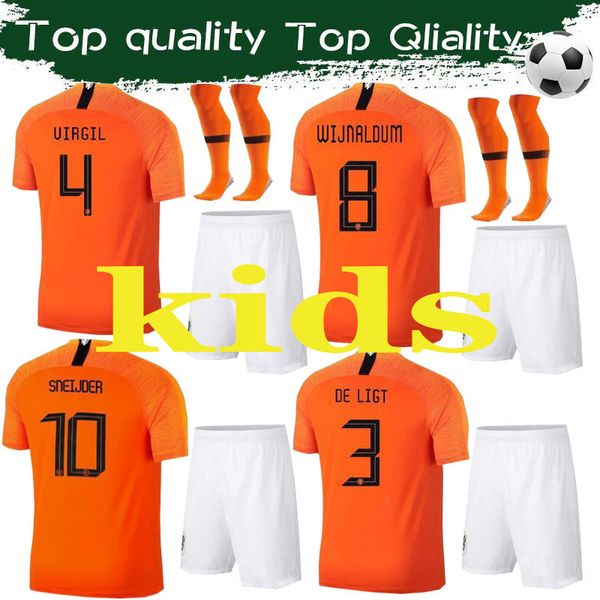 

Kid kit 2019 2020 new nederland occer jer ey 19 20 home orange netherland holland robben neijder v per ie dutch away football hirt cu, Black;yellow