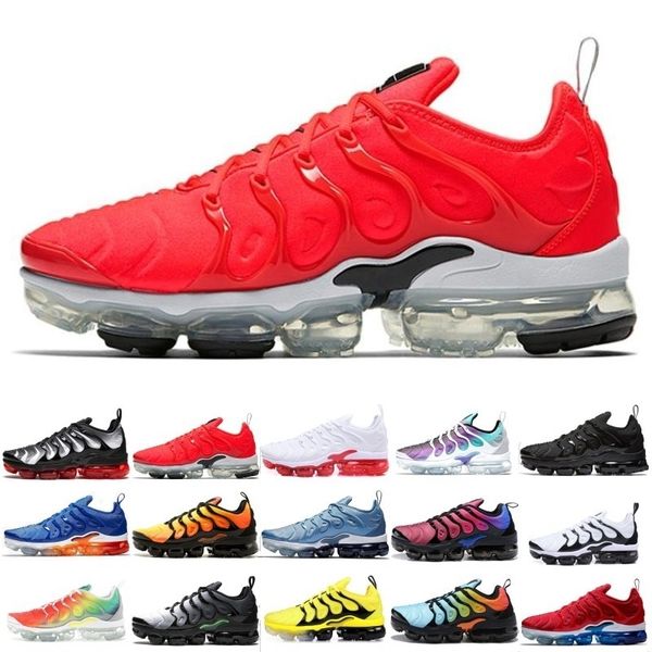 

tn plus running shoes men women game royal rainbow bleached aqua triple white black fades blue volt trainer designer sneakers
