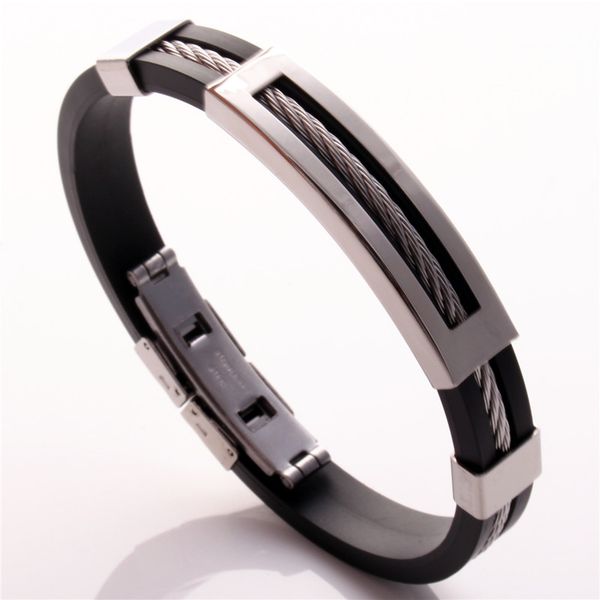 

single steel hollow bracelet fashion wild korean stainless steel bracelet men's jewelry tide 1pcs, Black