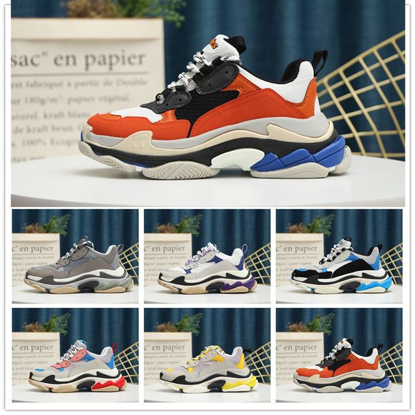 

paris triple s designer sneakers black yellow gray pink running shoes for men women luxury triple-s platform casual dad shoe fashion 35-45