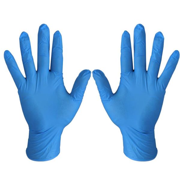 

in stock comfortable rubber disposable mechanical laboratory safety work nitrile gloves blue soft work safety gloves 100 pcs