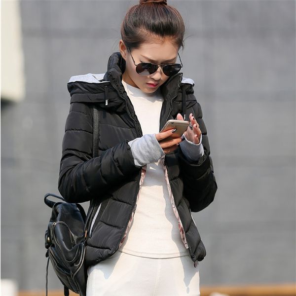 

female jacket hooded winter jacket women autumn basic ladies female coat coats outwear casaco feminino inverno 2019, Black