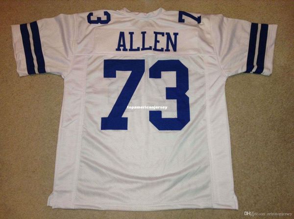 

retro custom sewn stitched #73 larry allen white mitchell & ness jersey s-5xl,6xl men's football jerseys rugby, Black;blue