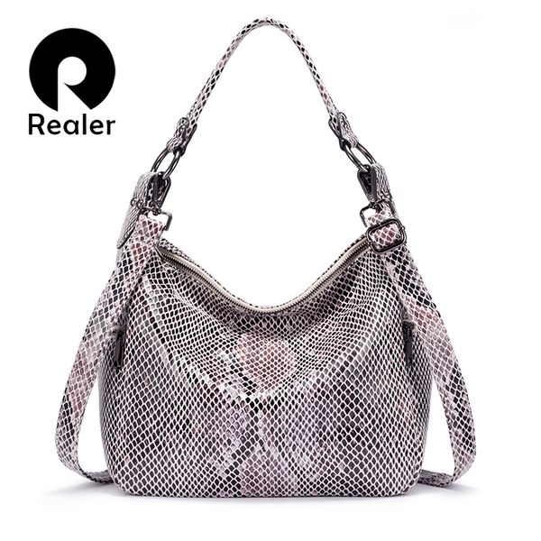 

realer woman handbags shoulder bag leather totes female classic serpentine prints crossbody bags ladies school messenger bag