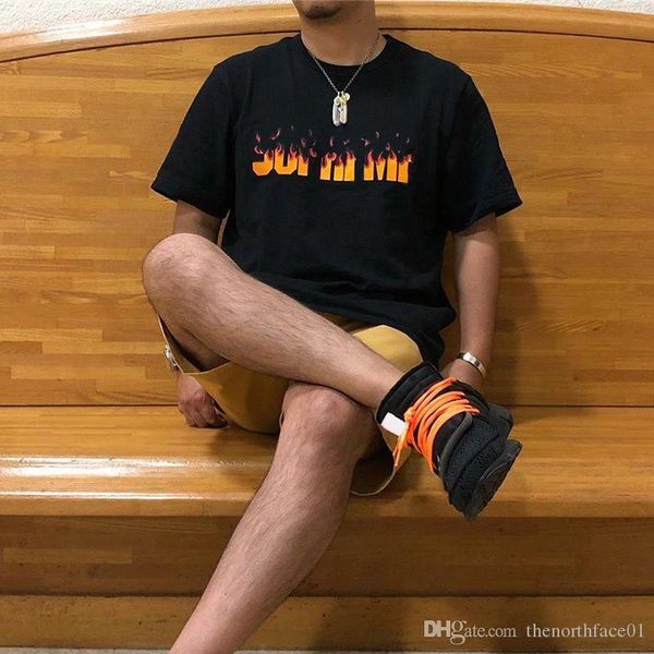 

19fw flame tee short sleeve box logo mens designer t shirt men women summer t shirt polo size s-xl, White;black