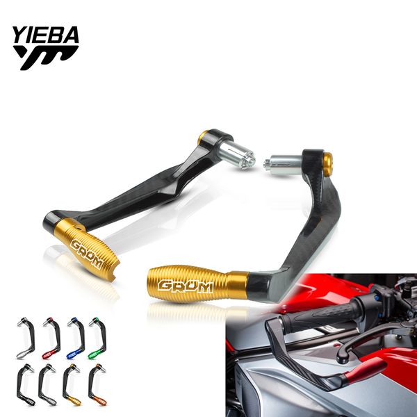 

for grom msx125 with grom logo 2010-2019 carbon fiber aluminum motorcycle accessories brake clutch levers guard protection