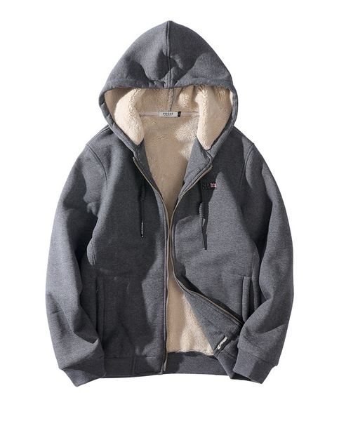 

большой размер mens толстые фуфайки 3 цвета руно с капюшоном кардиганы ribber длинные куртки рукава для зимнего  - 8xl, Black