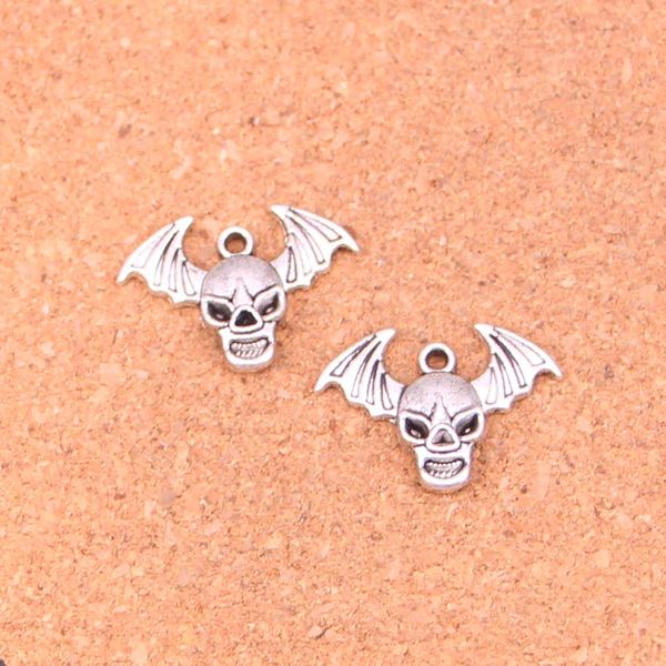 175 Stück Charms Fliegenschädel Fledermaus Antik versilbert Anhänger zum Selbermachen handgefertigten tibetischen Silberschmuck 22*16mm