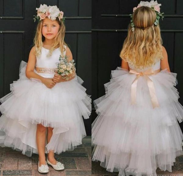 

high low cute flower girls dresses for weddings tiered baby girl first communion lace dresses party birthday gown, Red;yellow