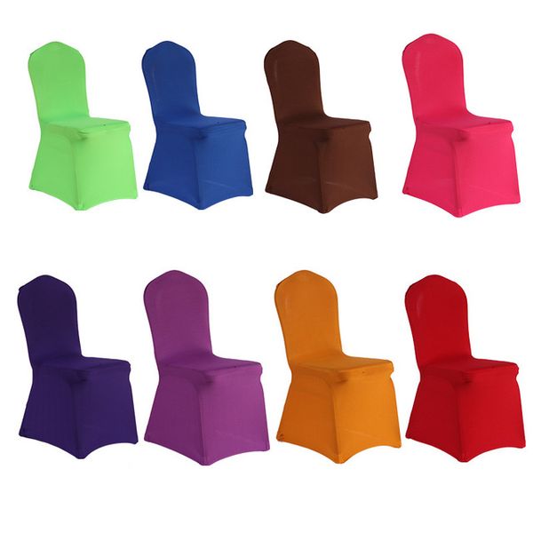 

100pcs/lot wholesale multi color universal stretch chair cover spandex elastic lycra l party wedding banquet chair covers