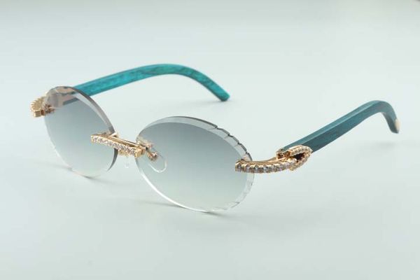 

size: fashion 3524016 temples lenses wooden oval diamonds green natural cutting glasses, sunglasses, retro 58-18-135mm ilpfr, White;black