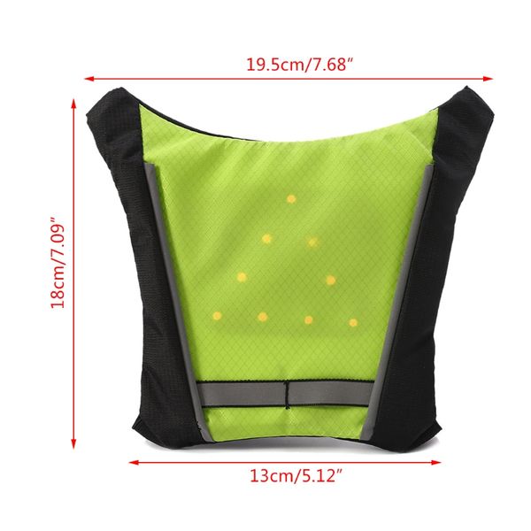 

cycling vest outdoor warning led light safety jacket single signal reflective, Black