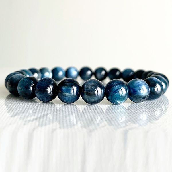 

wholesale a grade kyanite dainty stacking gem stone bracelet mens anxiety relief energy bracelet gift jewelry for him, Golden;silver