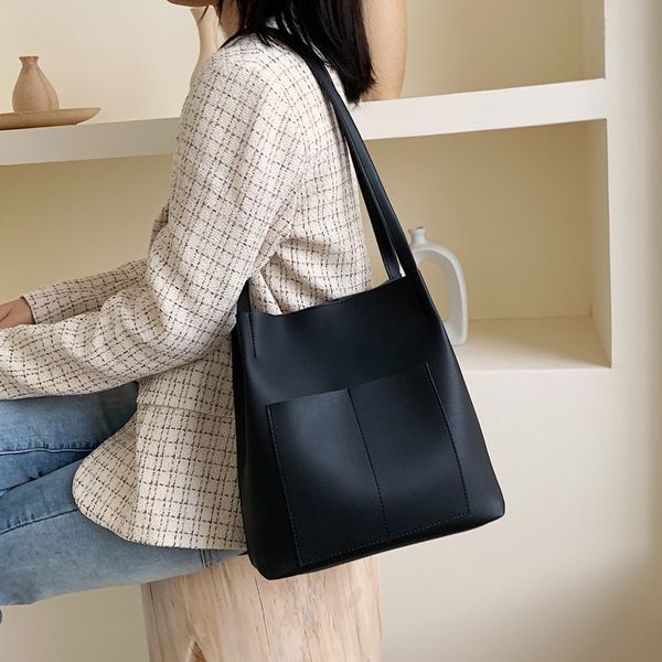

large capacity simply shoulder bags for women 2019 pu leather handbags fashion designer womens bag lady solid color hand bags