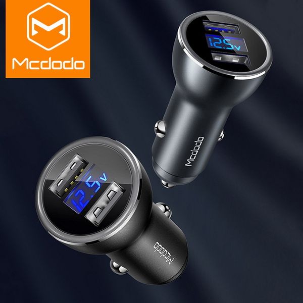 

mcdodo 5v 3.4a metal usb car charger dual led digital display adapter fast charging for iphone xs samsung xiaomi mobile phone