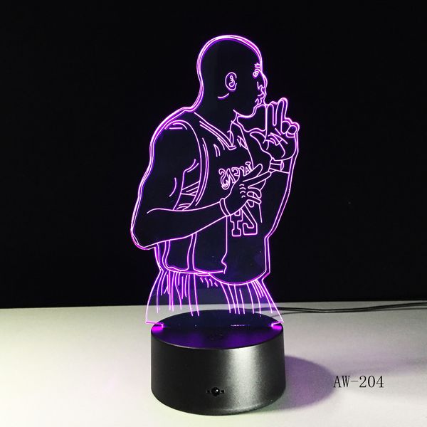 

star kobe bryent 3d night light magic projector led lamp colorful flashing projector kid baby christmas gift drop shipping 204