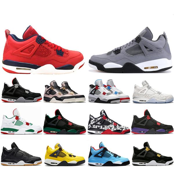 

fiba neon what the 4 cool grey splatter basketball shoes 4s new bred singles day travis royalty mens baskets sports sneakers des chaussures, White;red