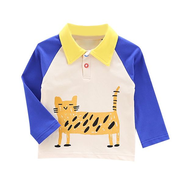 

autumn shirts baby boys long sleeve cartoon cat print shirts kids tees casual blouse, White;black