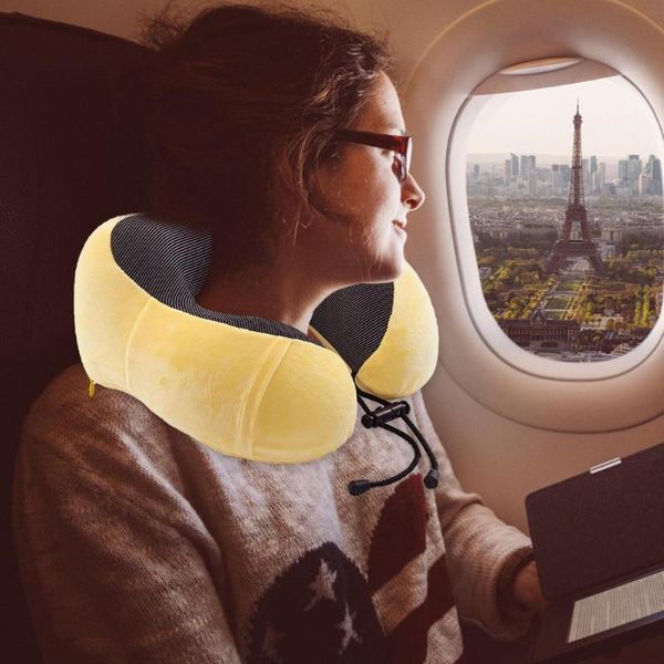

portable u shaped memory foam neck pillow airplane travel cervical neckrest