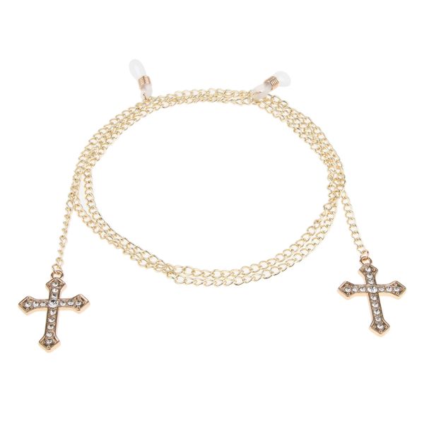 

vintage eyeglass chains and cords - 75cm sunglasses holder straps necklace with rhinestone cross charm