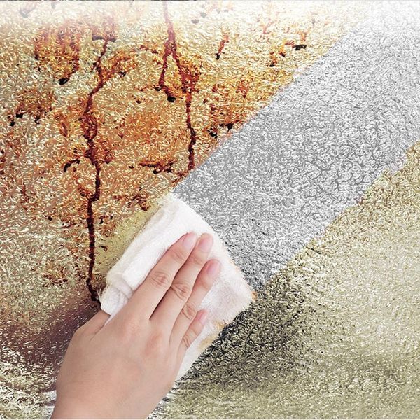

kitchen oil-proof waterproof stickers aluminum foil kitchen stove cabinet self adhesive wall sticker diy wallpaper 40*100 cm