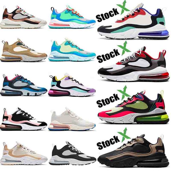 

2020 new womens mens 270 react epic running shoes with stock x black white grey jade reggae travis scotts blue void luxury sports sneakers, White;red