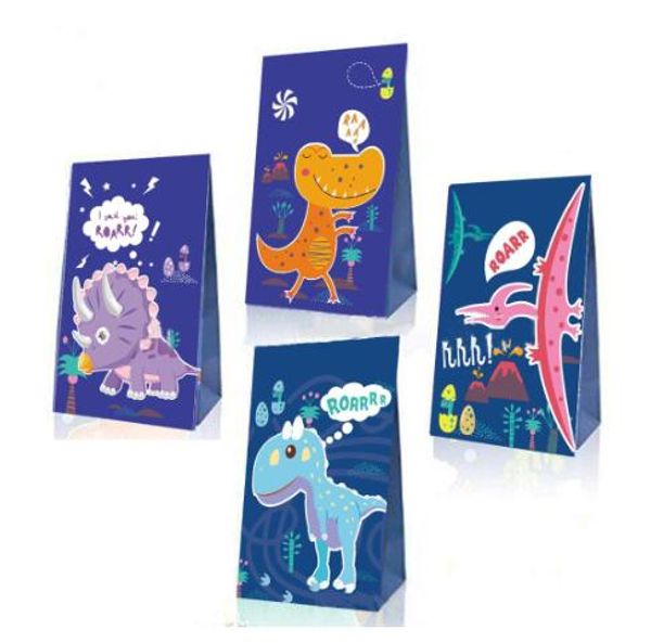 

24pcs/lot kids jungle animal theme birthday party baby shower candy box gift bag favors dinosaur party supplies with sticker