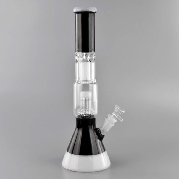 14 polegadas alto beaker preto bong hookah com downstem e tigela